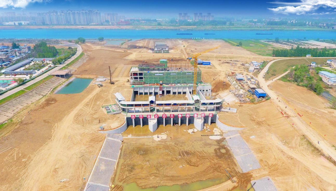 安徽水利蚌埠靚淮河龍子河口綜合樞紐布置工程。安徽建工集團供圖